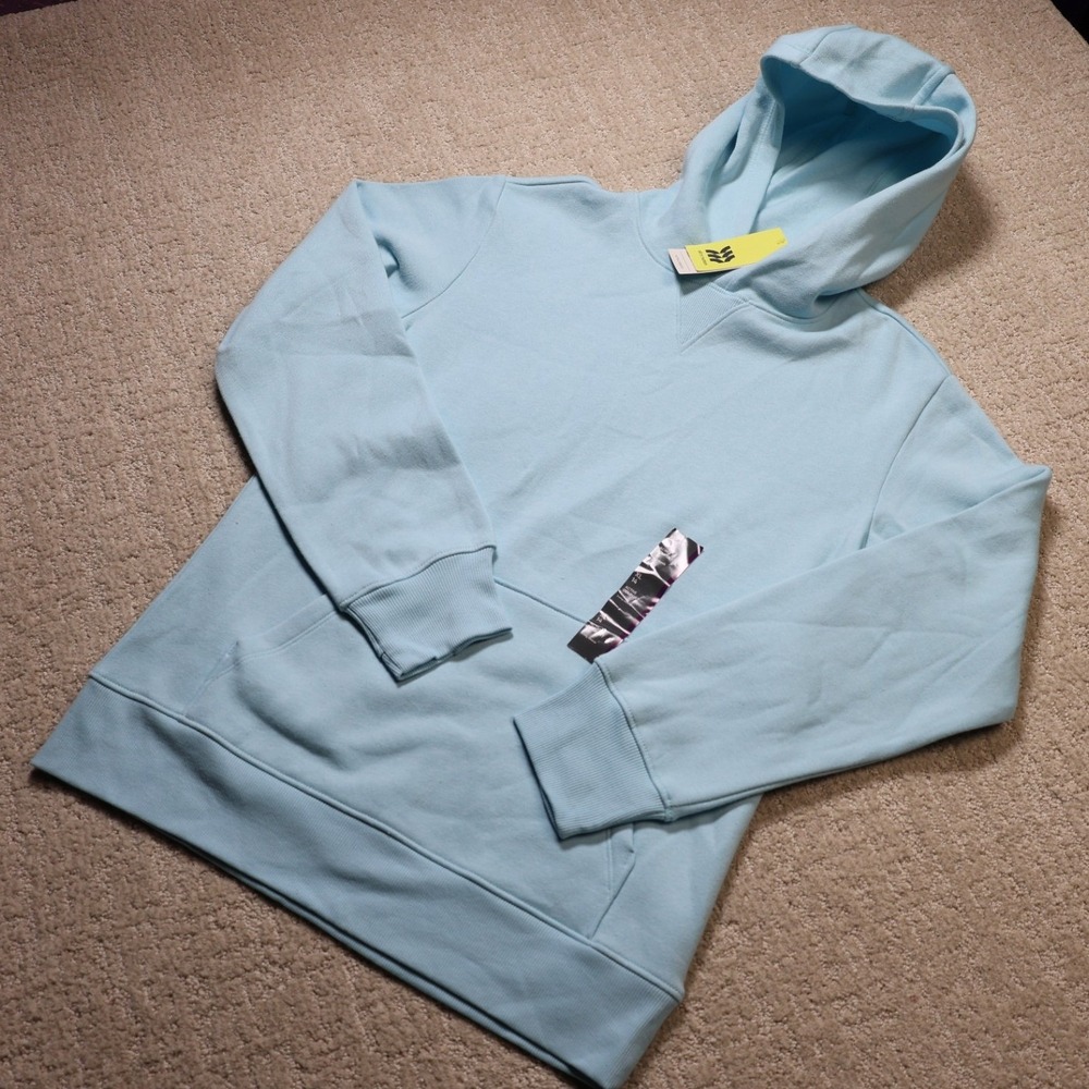 All in Motion Kids XL 14 Active Comfort Pullover Hoodie Sky Blue Thumbholes